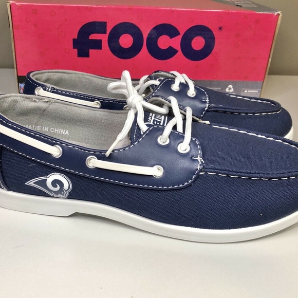 FOCO Other - Los Angeles RAMS Men's Sizes Low Top Boat Shoe Navy Side Logo